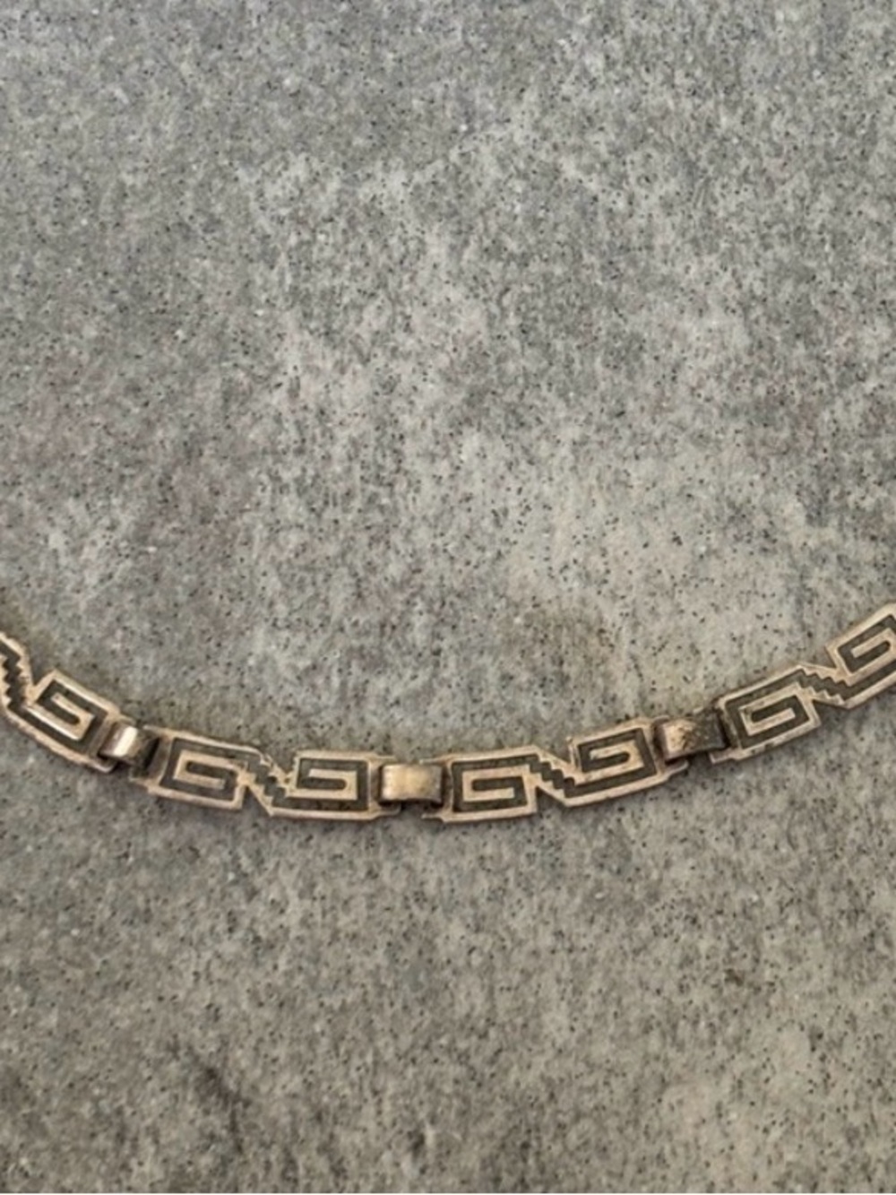 .925 Sterling Silver MEXICAN COLLAR NECKLACE Vtg 1970’s Fret Work Fine Jewelry